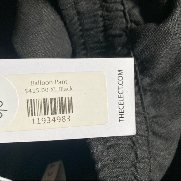 NWT The Celect Los Angeles Black Linen Pull-On Balloon Pants Streetwear Size XL - Picture 12 of 16